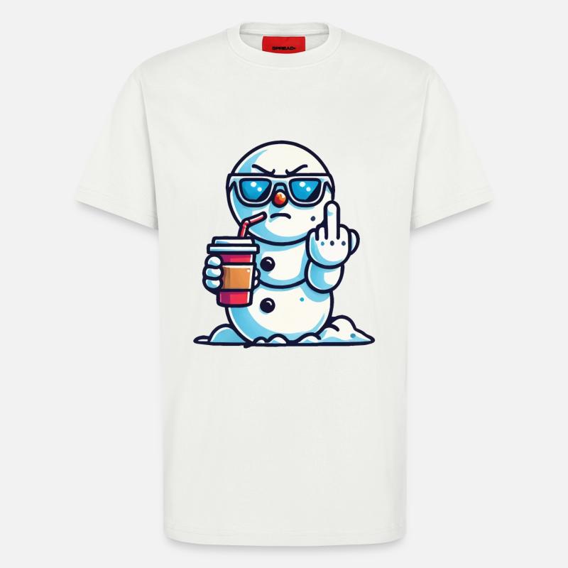 Cooler Schneemann Mit Statement - T-Shirt - made by SPREAD - OFF WHITE
