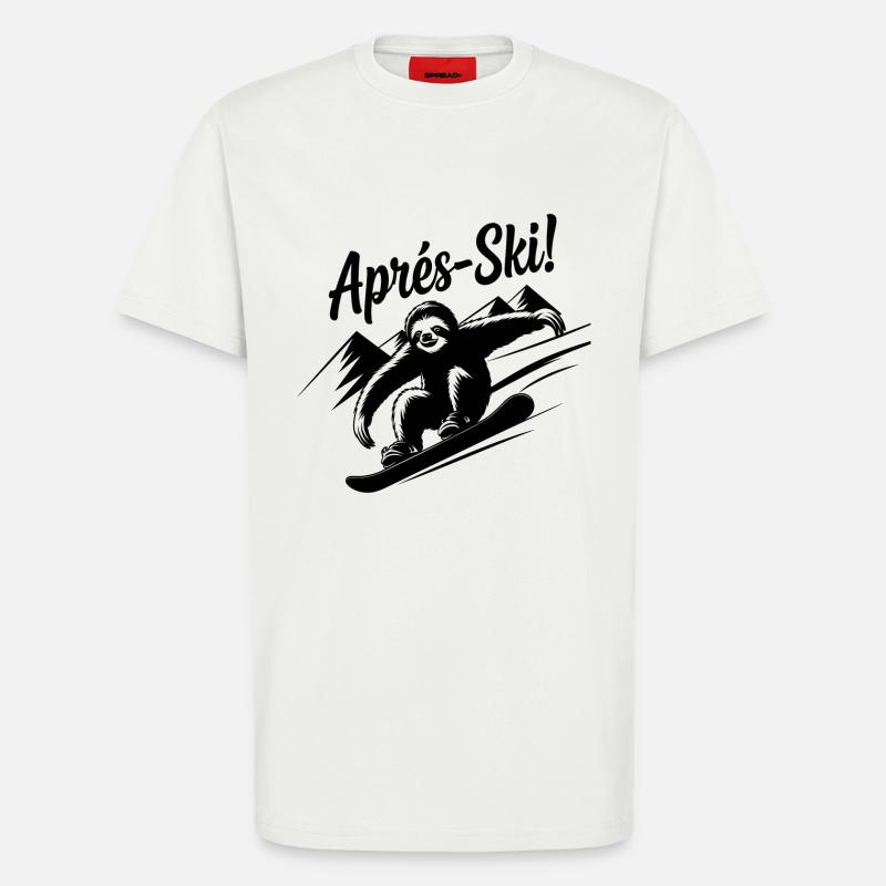 Sloth Sloth Snowboard Après Ski - T-Shirt - made by SPREAD - OFF WHITE