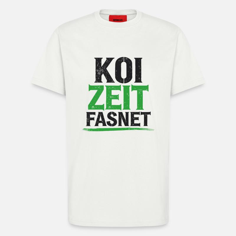 Koi Zeit Fasnet - Carnaval Carnaval - T-shirt bio décontracté fabriqué en UE - OFF WHITE