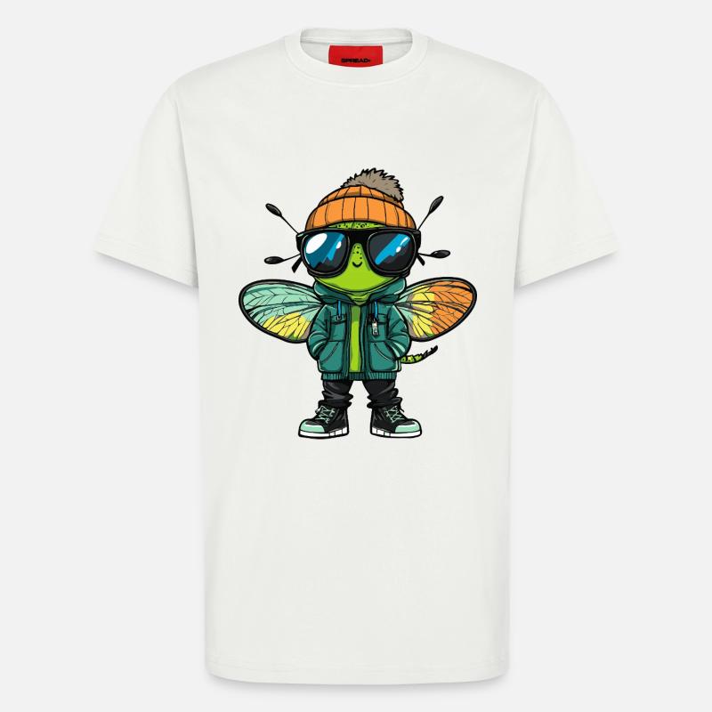 Dragonfly Cool Comic - T-Shirt - made by SPREAD - OFF WHITE