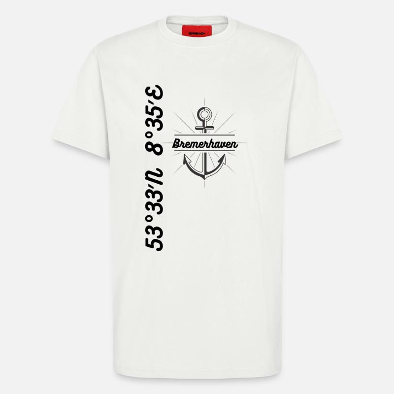 Bremerhaven coordonne Maritim - T-shirt bio décontracté fabriqué en UE - OFF WHITE