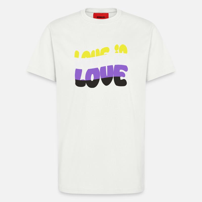 Love is Love – Nonbinary & Proud - T-Shirt - made by SPREAD - OFF WHITE