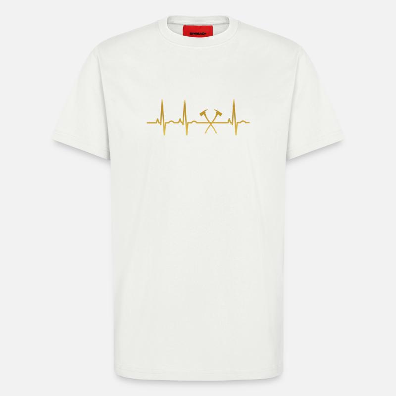 evolution ekg heartbeat FIREFIGHTER - T-Shirt - made by SPREAD - OFF WHITE