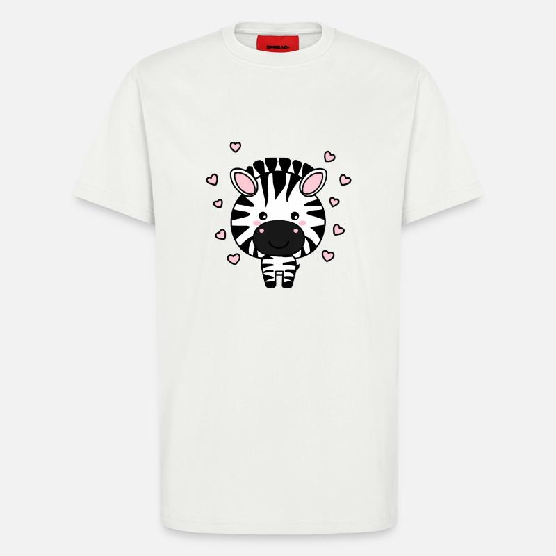 Süßes Zebra mit Herzchen - T-Shirt - made by SPREAD - OFF WHITE