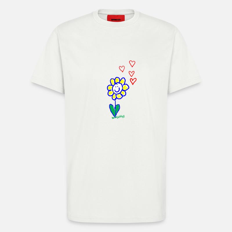 Joyeuse fleur - T-shirt bio décontracté fabriqué en UE - OFF WHITE