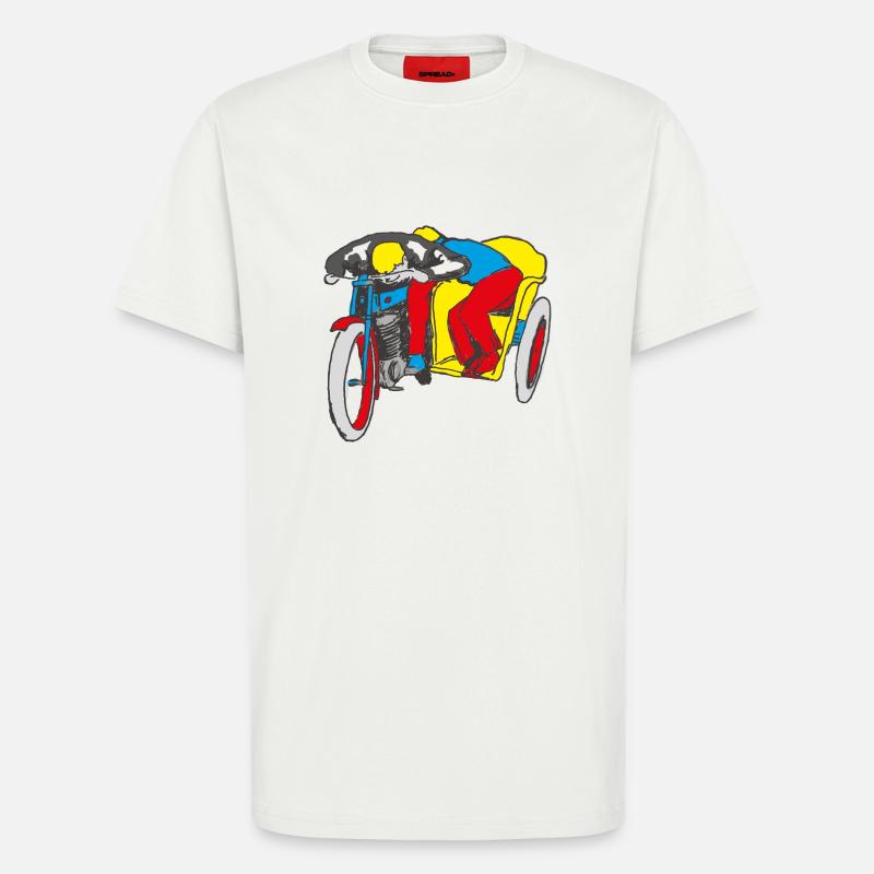 POP UP SEITE AUTO - T-Shirt - made by SPREAD - OFF WHITE