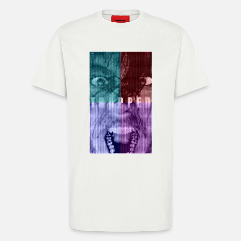 PIXLES TRAPPED - T-shirt bio décontracté fabriqué en UE - OFF WHITE