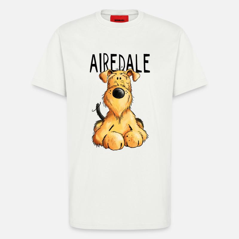 Witziger Airedale Terrier - Hund - Geschenk - T-Shirt - made by SPREAD - OFF WHITE