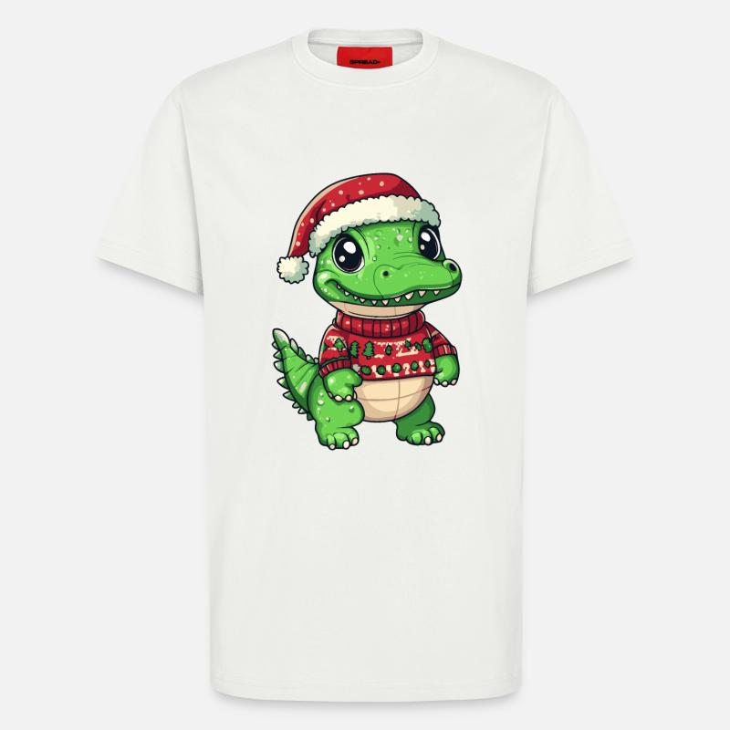 Alligator Christmas Comic - T-Shirt - made by SPREAD - OFF WHITE