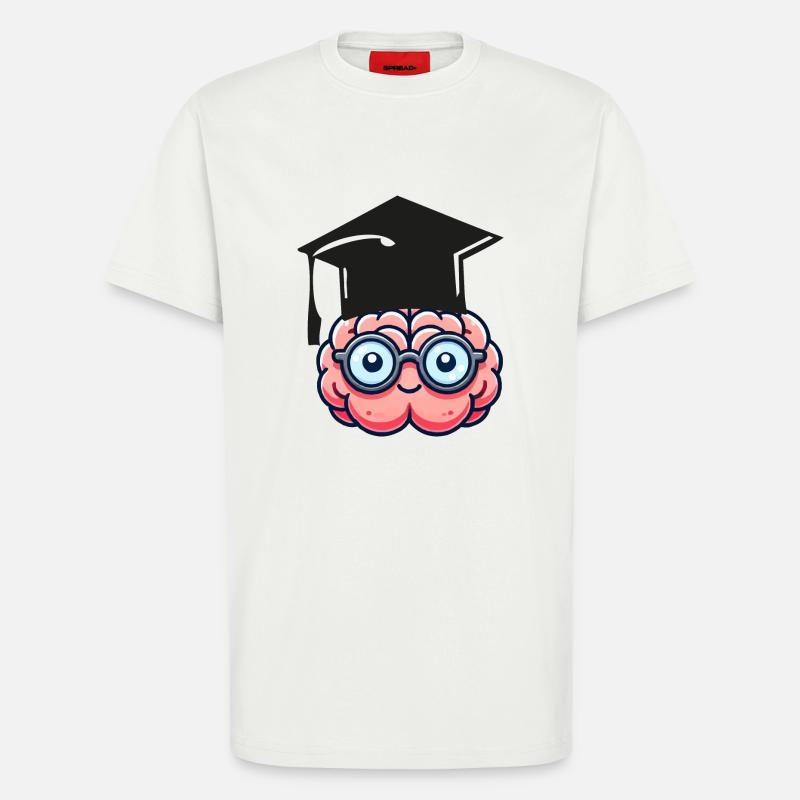 gehirn comic nerd student - T-Shirt - made by SPREAD - OFF WHITE