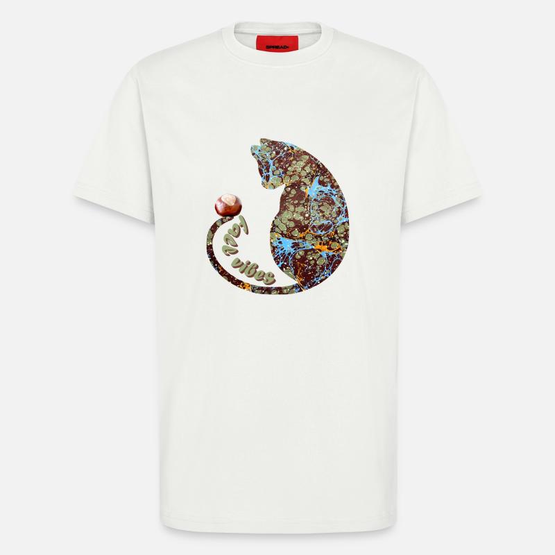 katze mit kastanie e 85 - T-Shirt - made by SPREAD - OFF WHITE