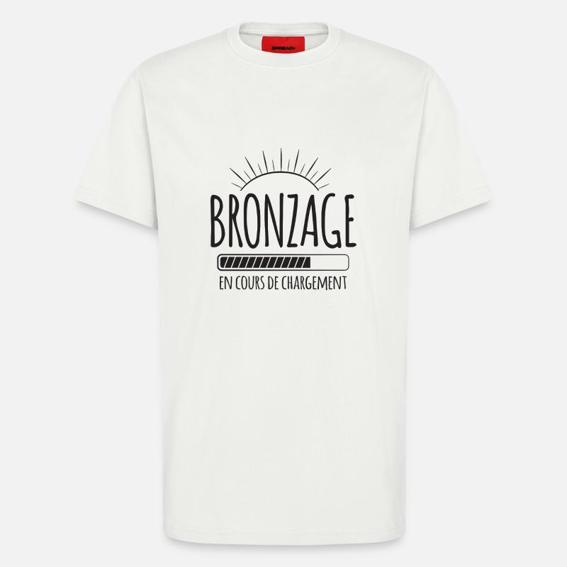 Tan Loading, Summer, Vacation, French - T-Shirt - made by SPREAD - OFF WHITE