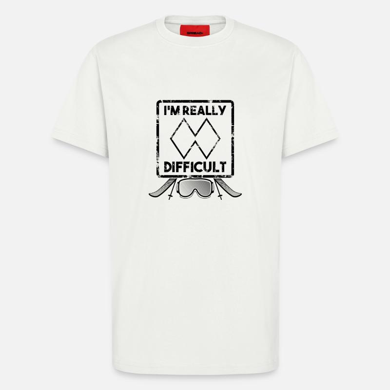 Complicated People Difficult Ski Snowboard - T-Shirt - made by SPREAD - OFF WHITE