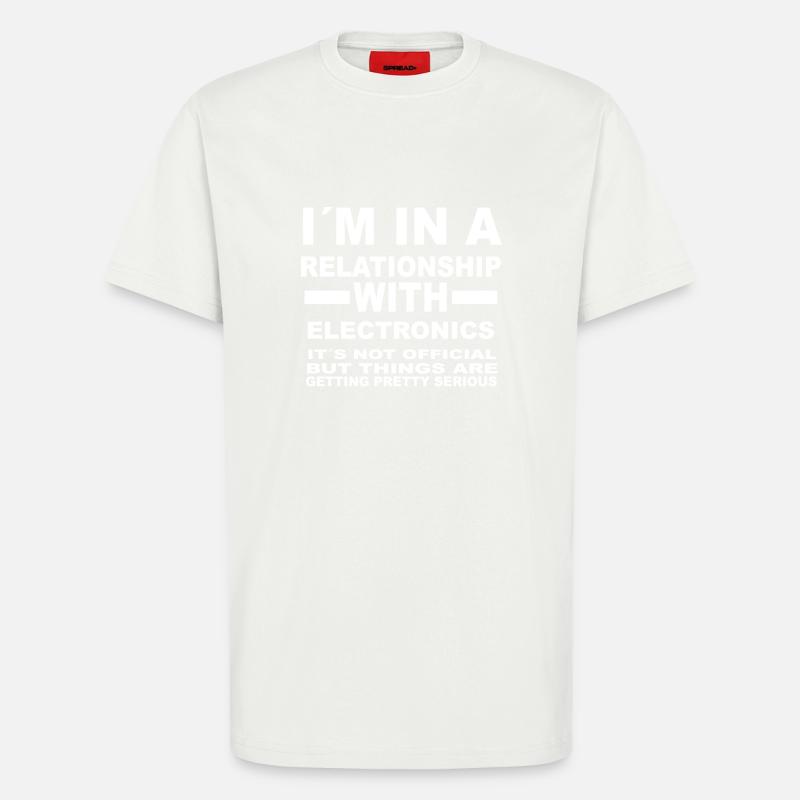 relationship with ELECTRONICS - T-Shirt - made by SPREAD - OFF WHITE