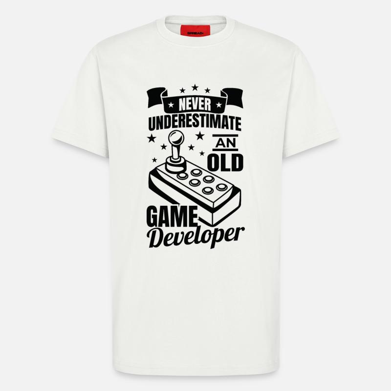 Never underestimate old game developers - T-Shirt - made by SPREAD - OFF WHITE