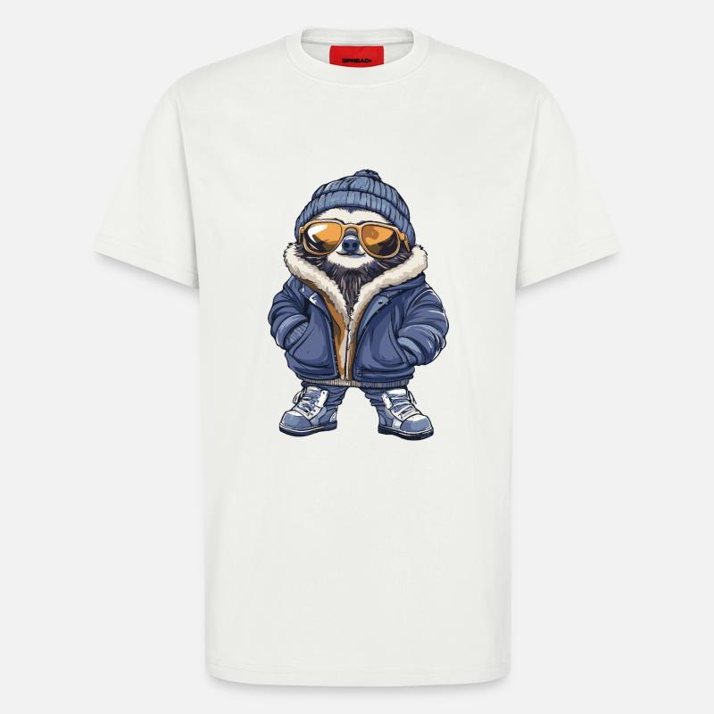 Sloth Cool Comic - T-Shirt - made by SPREAD - OFF WHITE