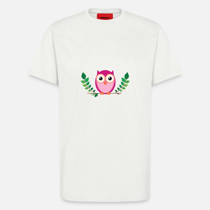 Kleine rosa Eule - T-Shirt - made by SPREAD - OFF WHITE