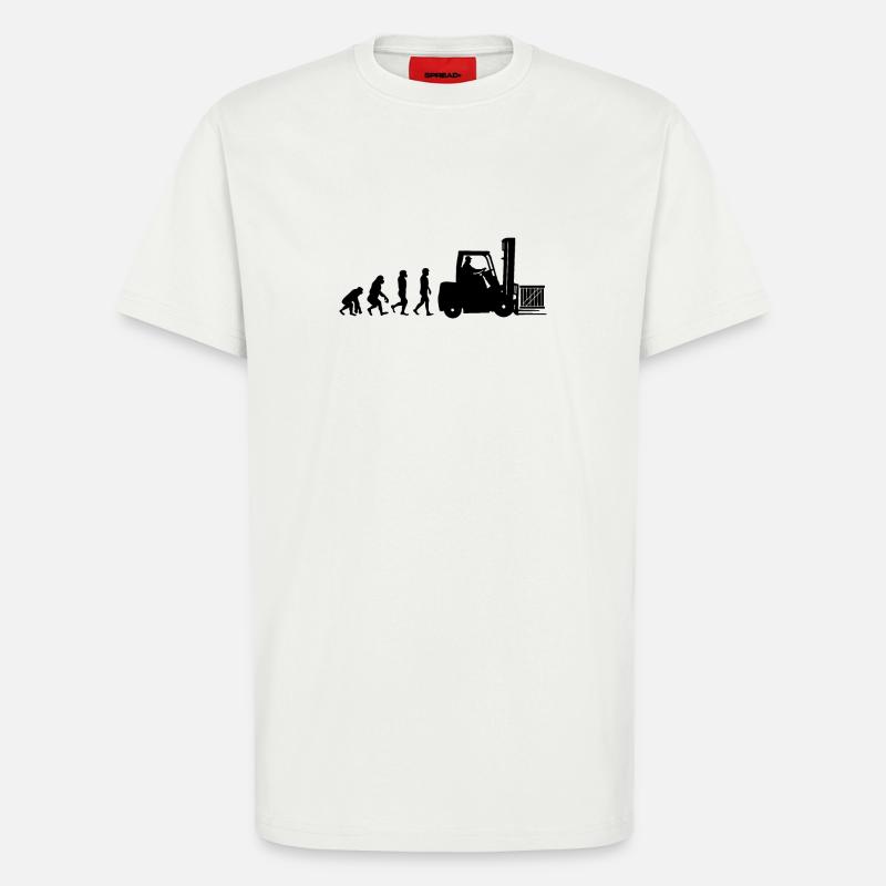 Evolution eines Staplerfahrer - T-Shirt - made by SPREAD - OFF WHITE