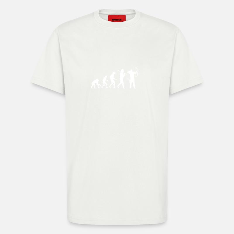 Evolution Tir à l’arc - T-shirt bio décontracté fabriqué en UE - OFF WHITE
