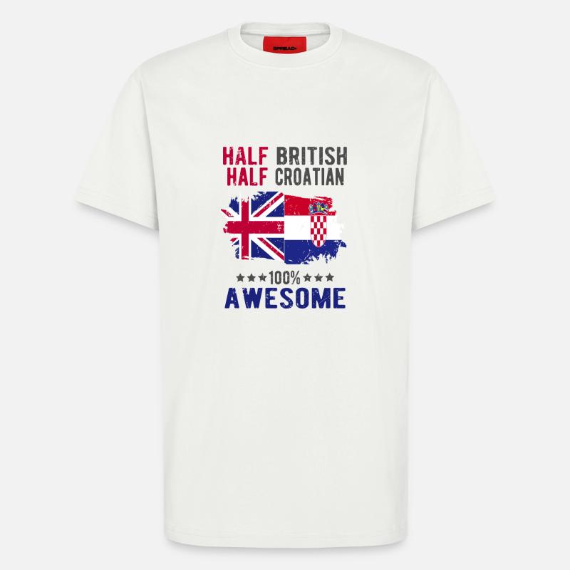 Half British Half Croat - T-Shirt - made by SPREAD - OFF WHITE