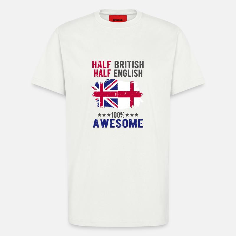 Half British Half English - T-Shirt - made by SPREAD - OFF WHITE