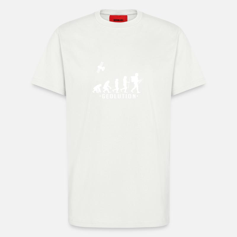 Geocaching evolution Chemise Geolution - T-shirt bio décontracté fabriqué en UE - OFF WHITE