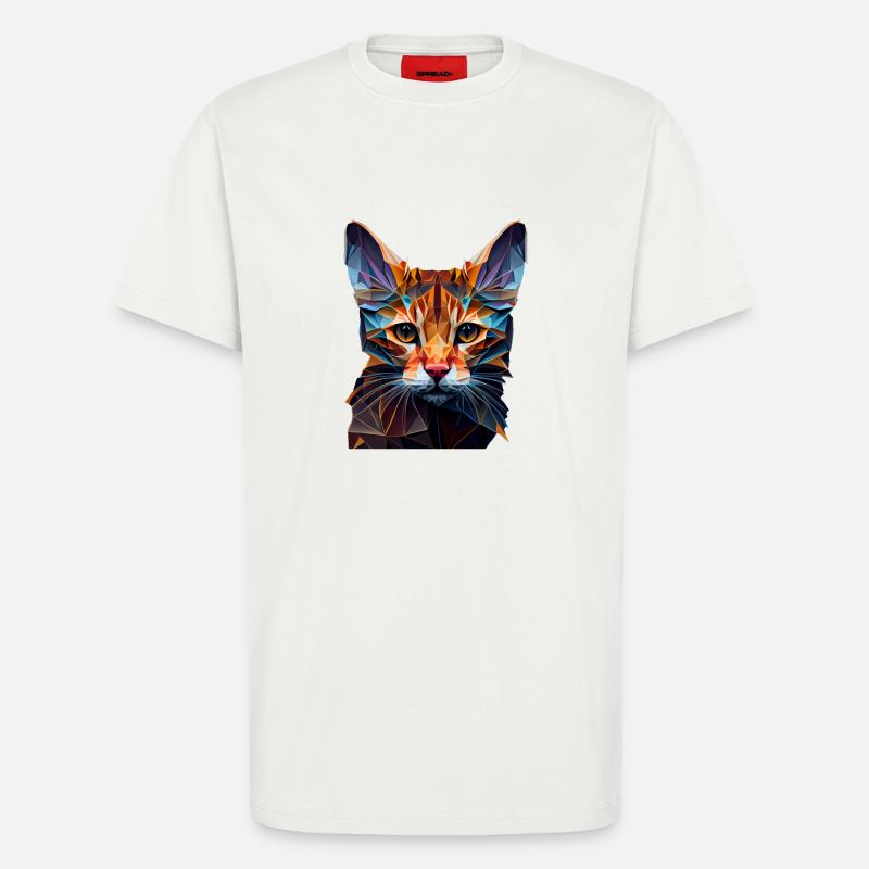 Katze Katzen Kätzchen Polygon Katze - T-Shirt - made by SPREAD - OFF WHITE
