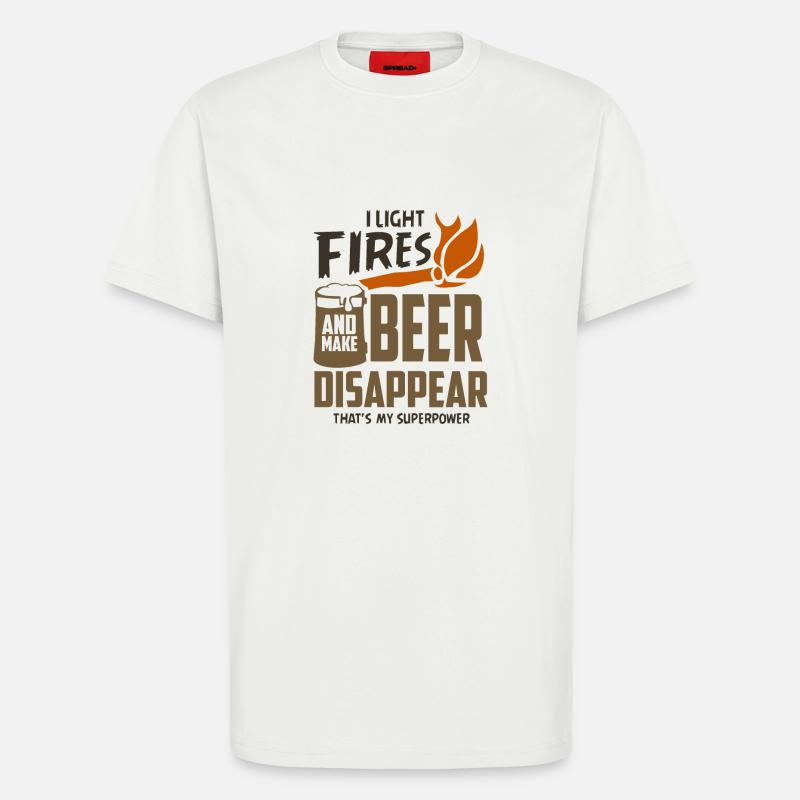 Camping Sprüche Bier - T-Shirt - made by SPREAD - OFF WHITE