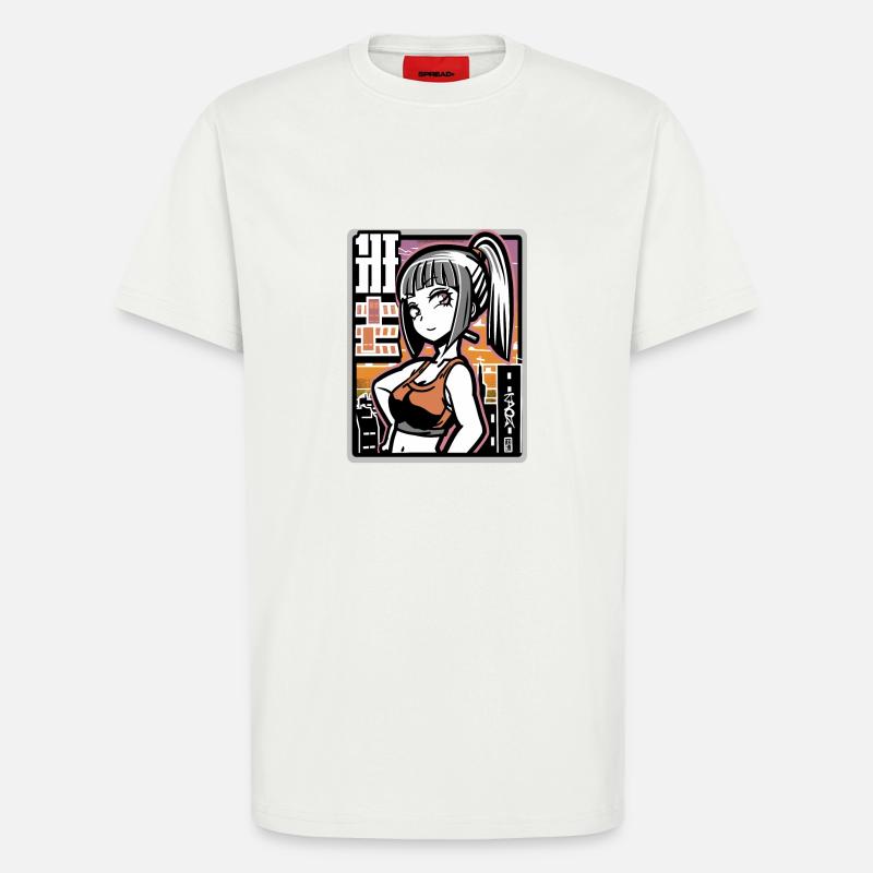 Anime freches Stadt Mädchen - T-Shirt - made by SPREAD - OFF WHITE