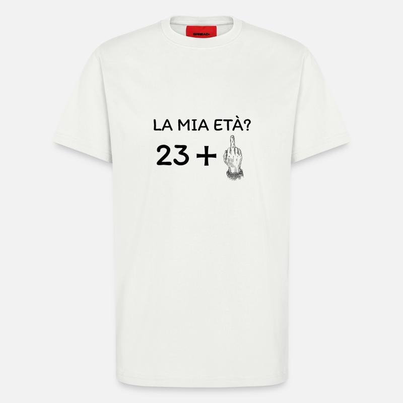 Mon âge 24 ans - T-shirt bio décontracté fabriqué en UE - OFF WHITE