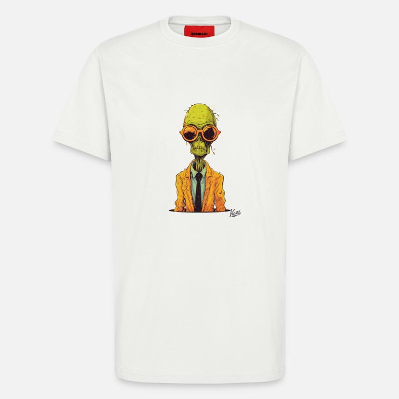 Der Alien-Zombie-Workaholic - T-Shirt - made by SPREAD - OFF WHITE