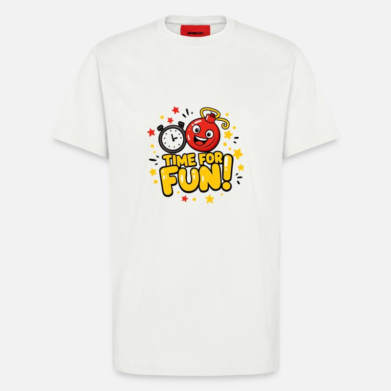 C’EST L’HEURE DE S’AMUSER - T-shirt bio décontracté fabriqué en UE - OFF WHITE