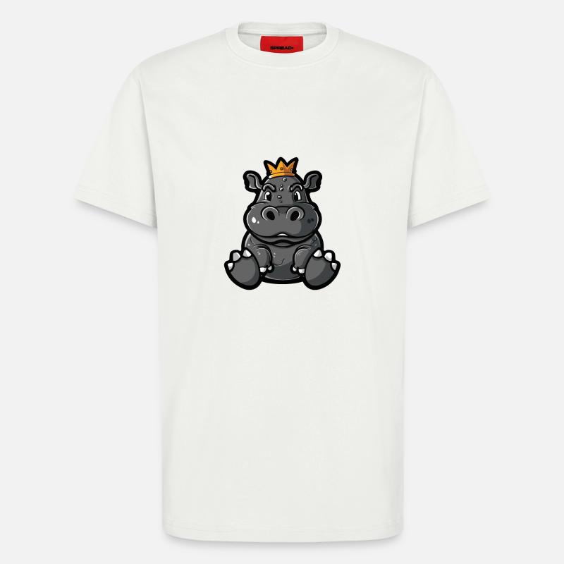 Nilpferd Comic Krone - T-Shirt - made by SPREAD - OFF WHITE