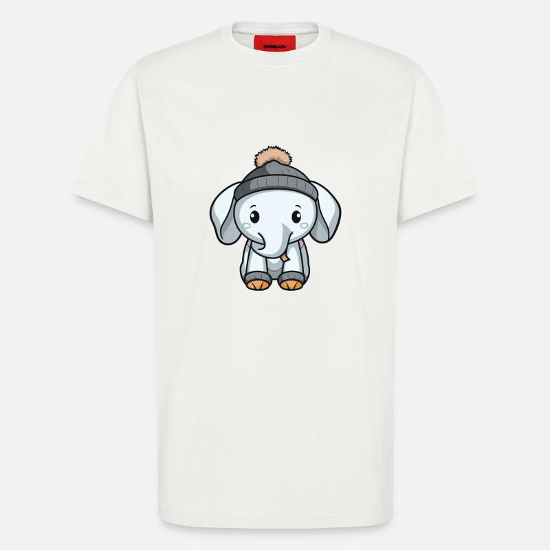 Elefant Winter Comic Niedlich - T-Shirt - made by SPREAD - OFF WHITE