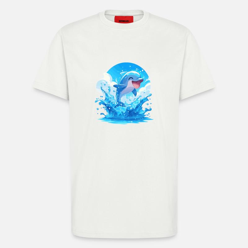 Dolphin Delfine Delfin - T-Shirt - made by SPREAD - OFF WHITE