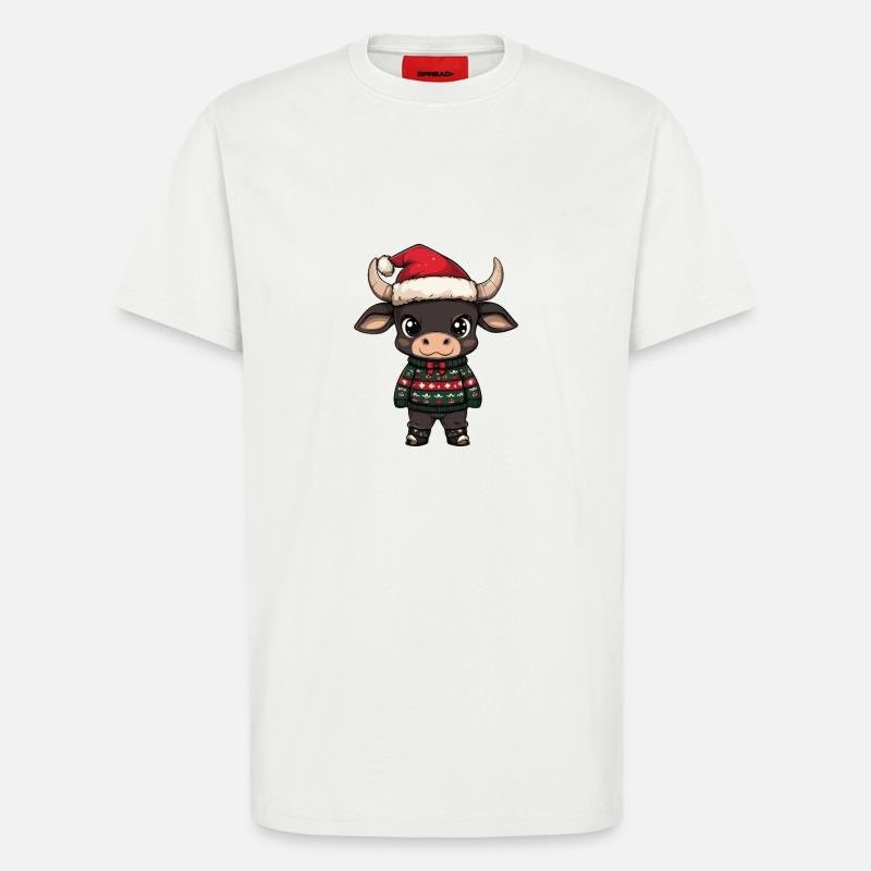 Taurus Christmas Comic - T-Shirt - made by SPREAD - OFF WHITE