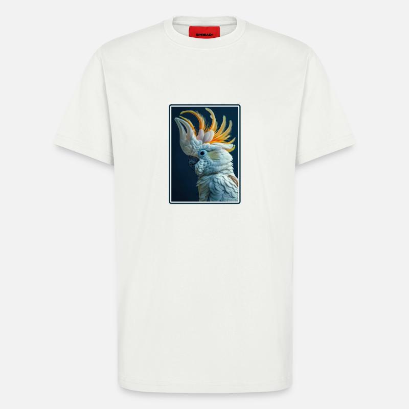 Cacatoès Cacatoès Cacatoès - T-shirt bio décontracté fabriqué en UE - OFF WHITE