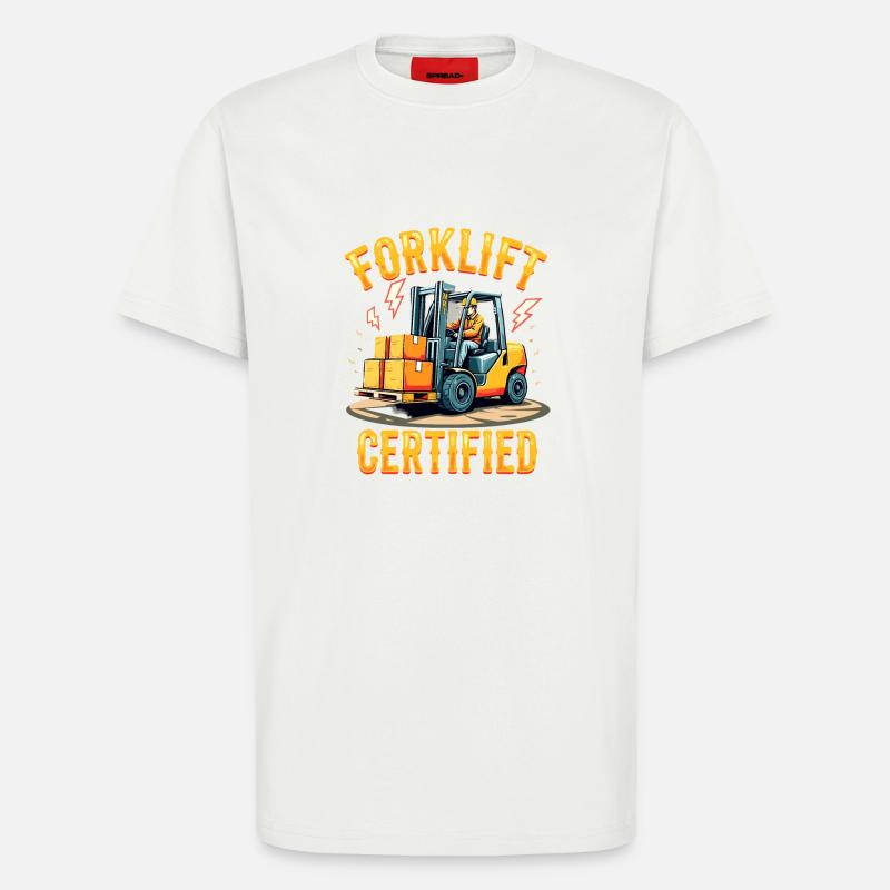 Forklift Certified Gabelstapler - T-Shirt - made by SPREAD - OFF WHITE