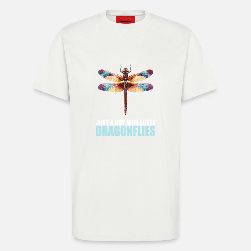 Libellules Libellule - T-shirt bio décontracté fabriqué en UE - OFF WHITE