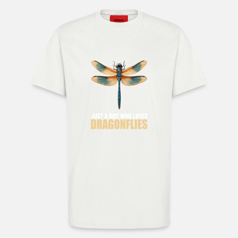 Libellules Libellule - T-shirt bio décontracté fabriqué en UE - OFF WHITE
