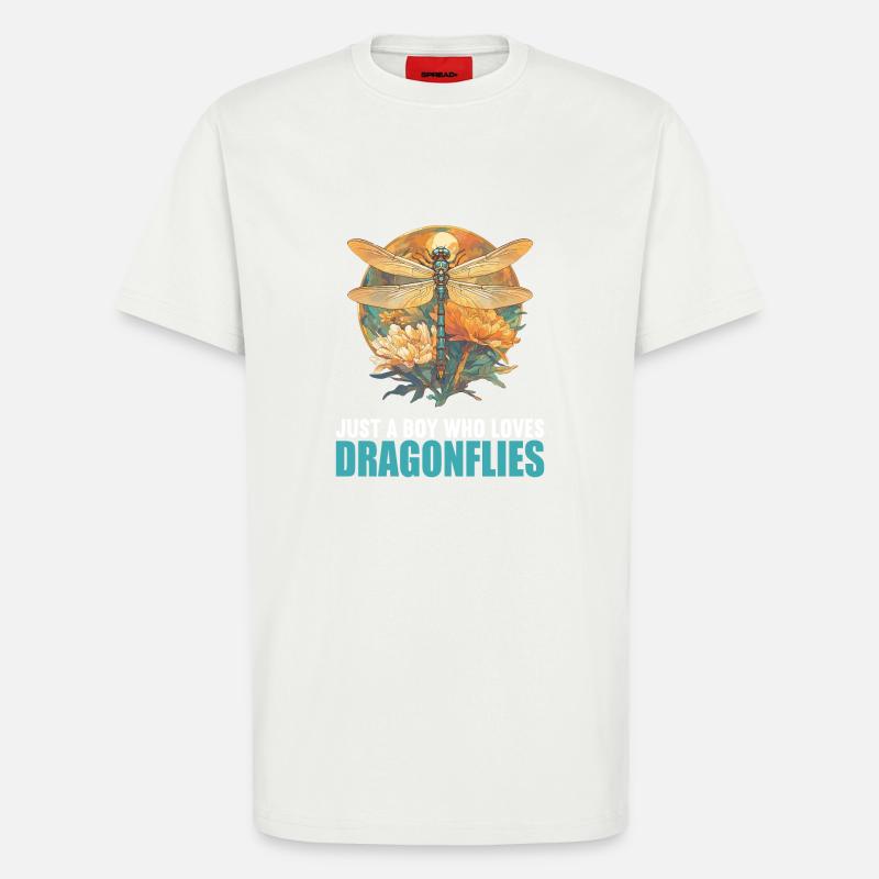 Libellules Libellule - T-shirt bio décontracté fabriqué en UE - OFF WHITE