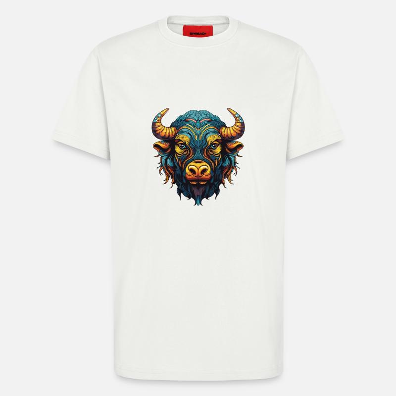 Bulle Portrait Taurus - T-Shirt - made by SPREAD - OFF WHITE