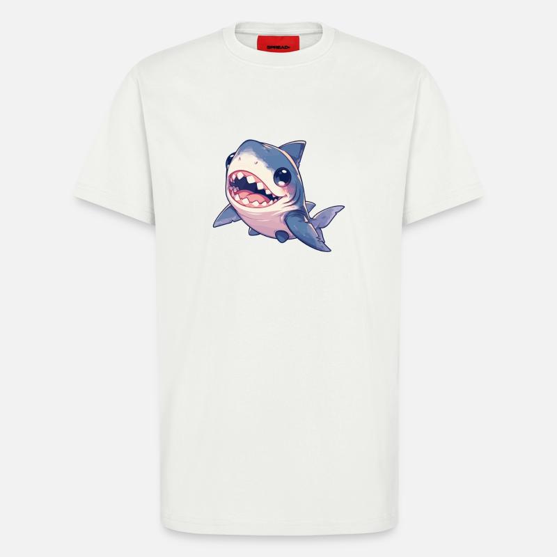 Requins Requin - T-shirt bio décontracté fabriqué en UE - OFF WHITE