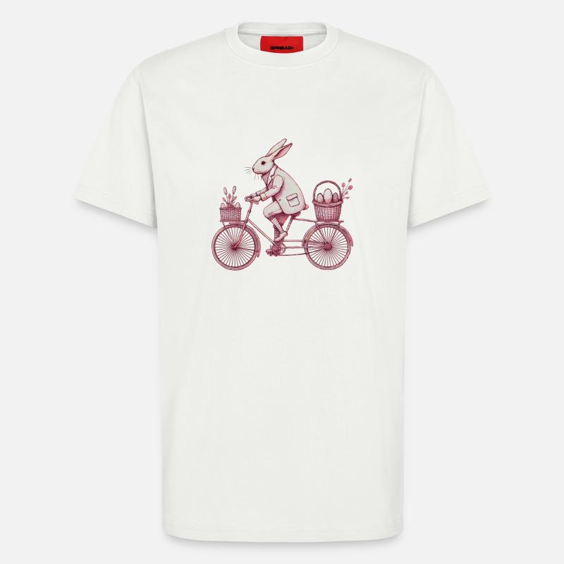 Easter Bunny Bicycle Retro Style - T-Shirt - made by SPREAD - OFF WHITE