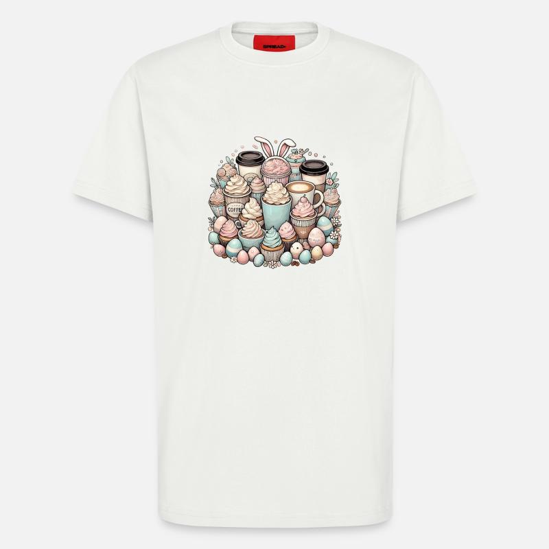 Ostern Kaffee Osterhase Kaffeetrinker - T-Shirt - made by SPREAD - OFF WHITE