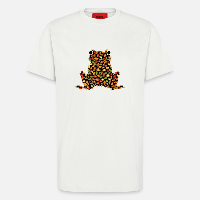 Frosch aus Herbstblättern - T-Shirt - made by SPREAD - OFF WHITE