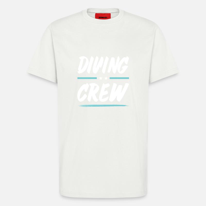 Équipage de plongée - T-shirt bio décontracté fabriqué en UE - OFF WHITE
