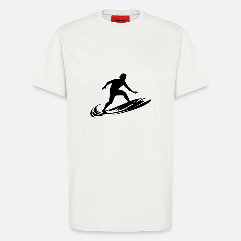 Surfer Mann Silhouette - T-Shirt - made by SPREAD - OFF WHITE