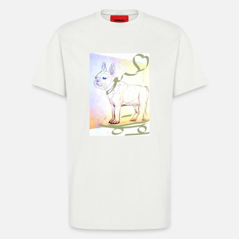 Bouledogue français - T-shirt bio décontracté fabriqué en UE - OFF WHITE