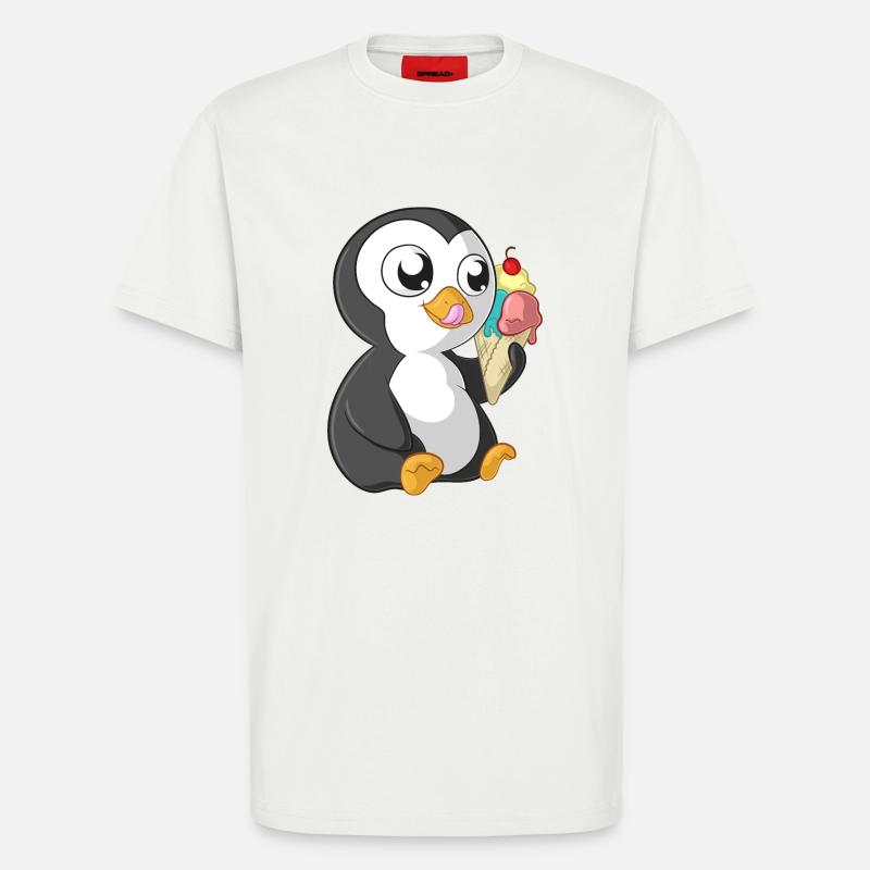 Sommer Comic Pinguin - T-Shirt - made by SPREAD - OFF WHITE